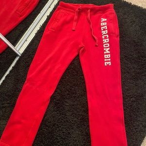 Abercrombie &Fitch red sweatpants